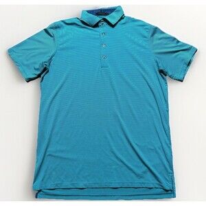 Greyson Golf Polo Shirt Mens Large Blue Striped Performance Stretch TPC  Boston